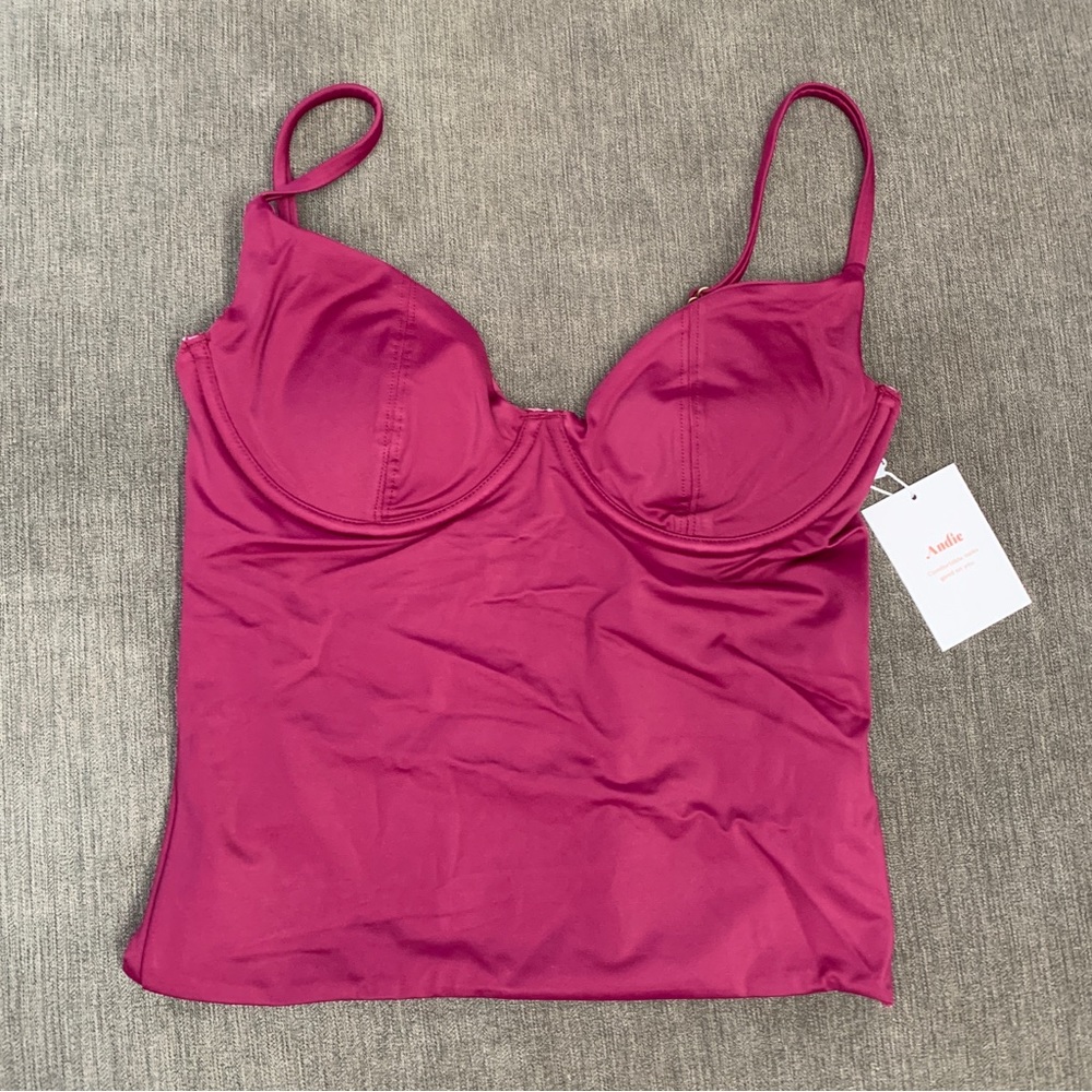 Andie Swim The Canary Tank Top Small Plum tankini